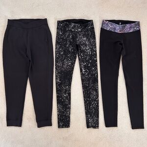 Three pairs of Ivivva size 12 leggings and joggers